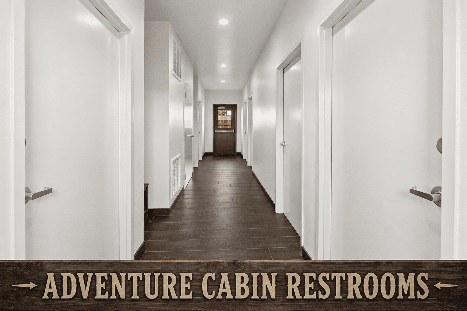Adventure cabin restroom entrance